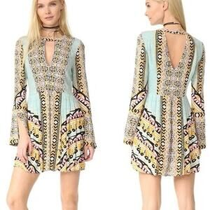 Free People Tegan Border Southwest Print Dress women’s size 12
